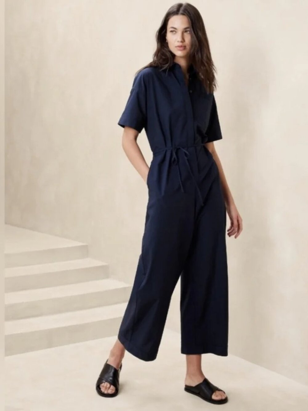 Banana Republic Linen-Blend Jumpsuit - Sz 16